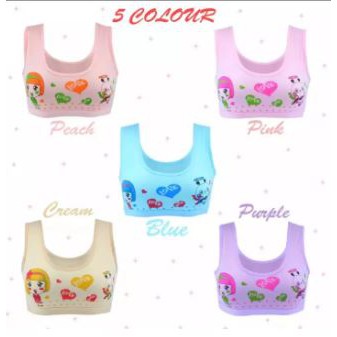 6 pcs Miniset Remaja Perempuan - Mini Set Anak SD Kaos Dalaman Bra BH ABG Lusinan polos karakter