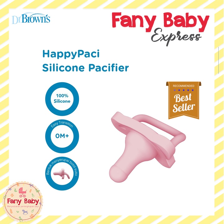 DR BROWNS HAPPY PACI ONE PIECE SILICONE PACIFIER 0M+ 1 PACK / PCS