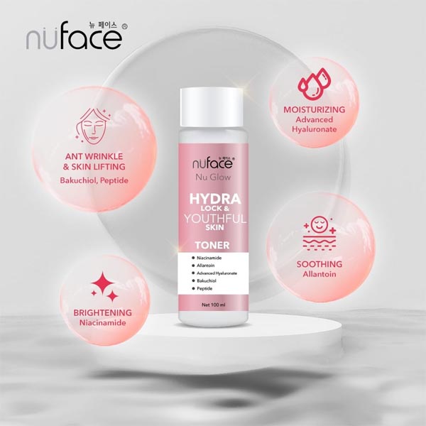 Nuface Nu Face Nu Glow Hydra Lock &amp; Youthful Skin Toner | Toner Anti Aging | Toner Tetap Muda 100ml