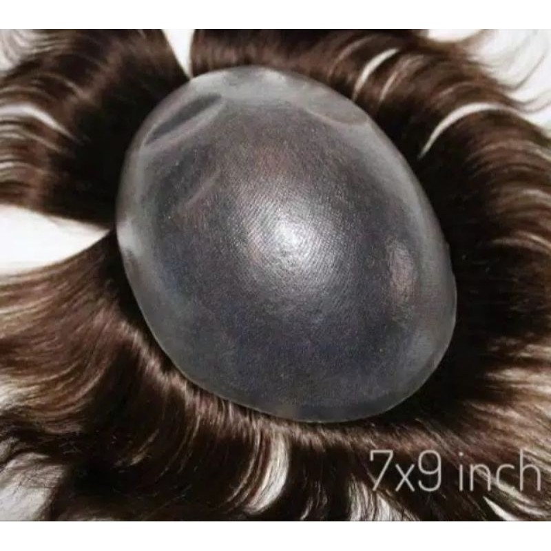 Toupee / hair toupee / penutup botak pria base thin skin Tipis free tape