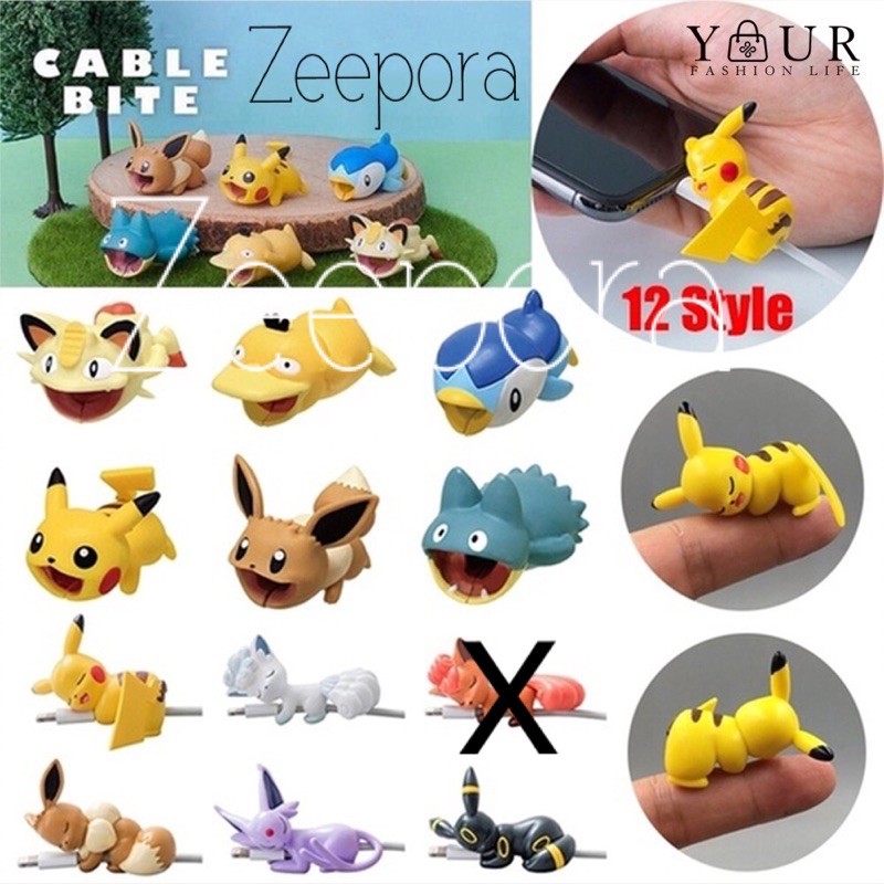 cable bite pokemon pelindung kabel pikachu evee snorlax psyduck piplup meowth vulpix embren