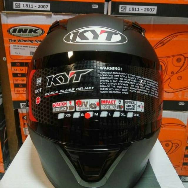 HELM KYT R10 SOLID BLACK DOFF FULL FACE