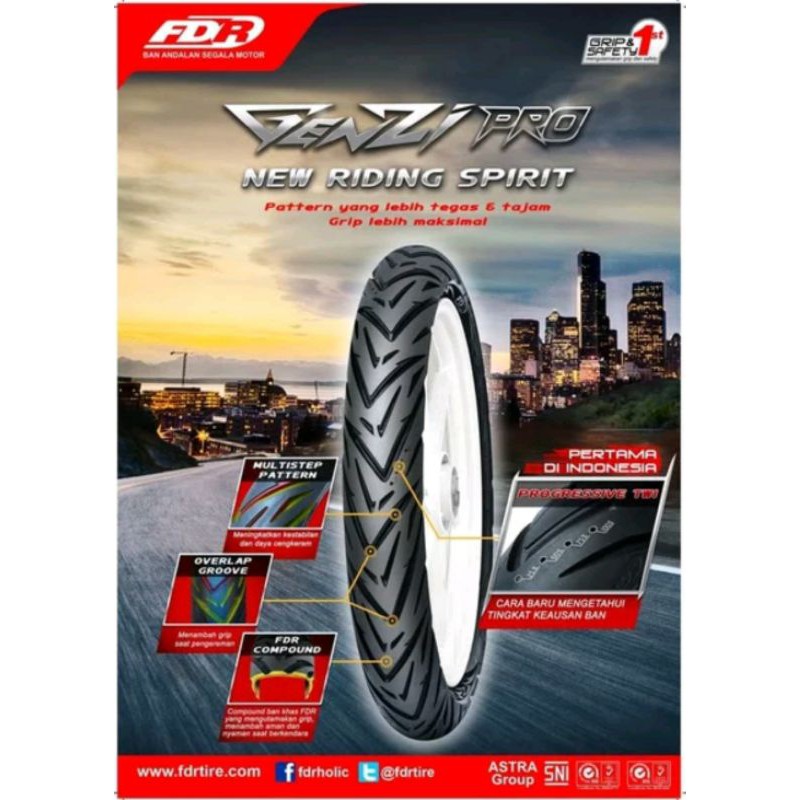 Ban Luar Motor FDR 60 - 80 ring 17 Genzi Pro series 215 - 17 Racing
