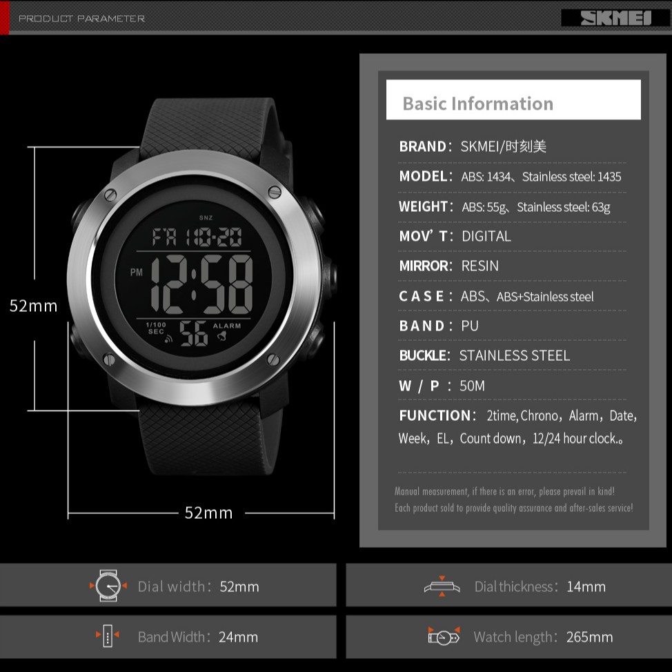 SKMEI 1434 Jam Tangan Pria Digital Anti Air WATCHKITE WKOS