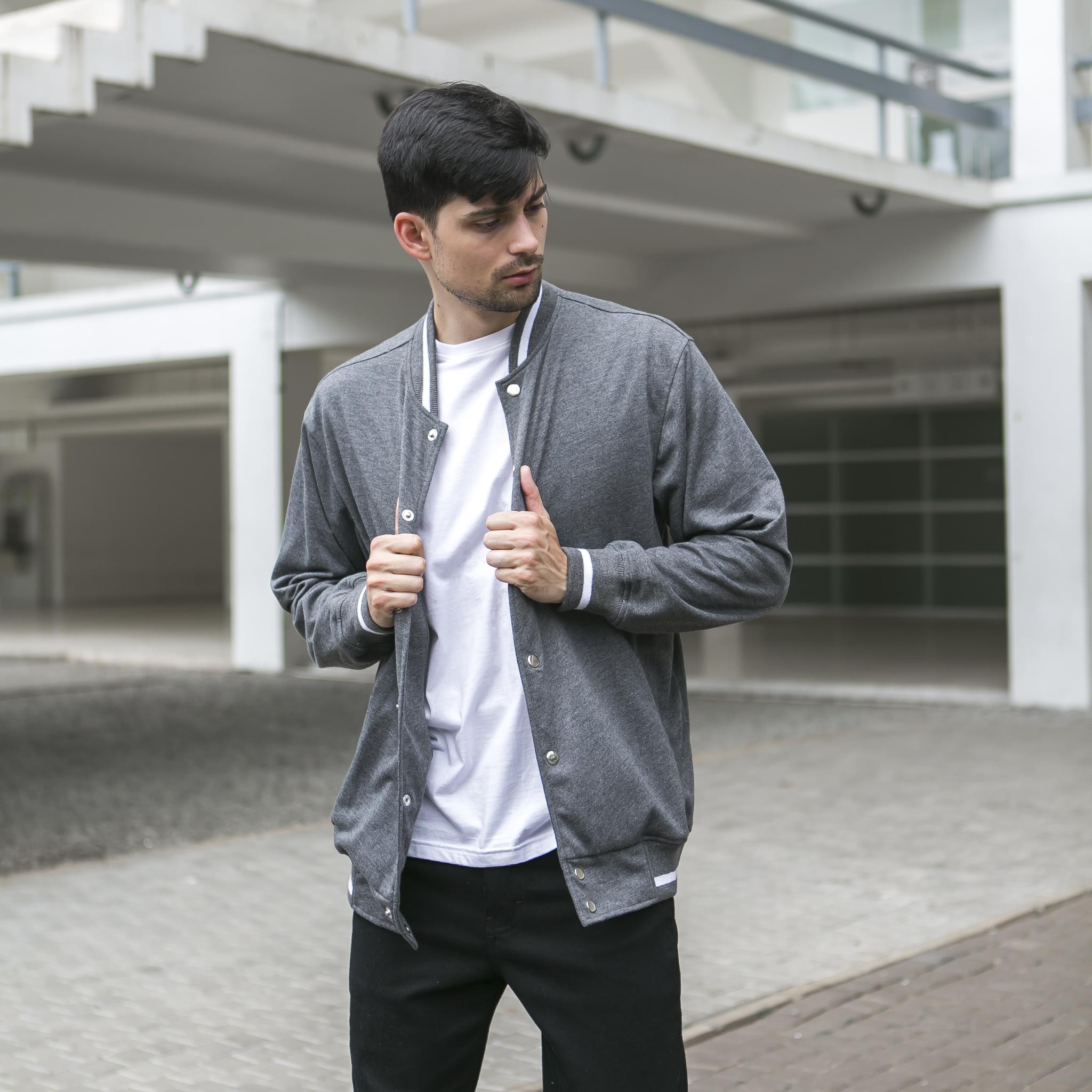 

LIVEHAF - Varsity Jacket Dark Gray