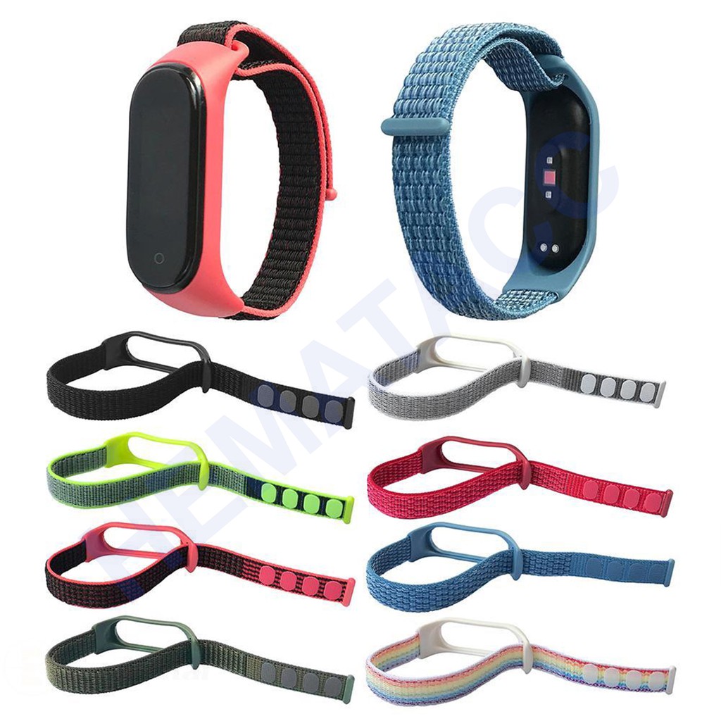 Strap Nylon Mi Band 6 5 4 3 Tali Jam Nilon Xiaomi Smartband M6 M5 M4 M3 OASE-1