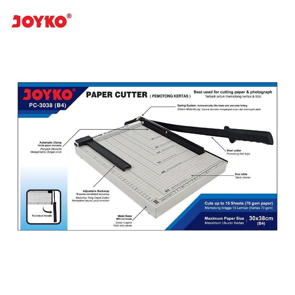 

Paper Cutter / Pemotong Kertas Joyko PC-3038 / B4 Murah!
