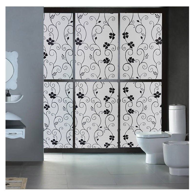 45*100CM Waterproof Anti-UV Insulation Frosted Privacy Floral Removable Window Film / Glass Decoration Self Adhesive Sticker