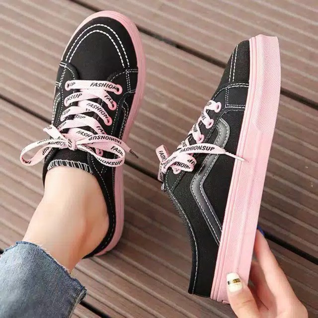 Sepatu Sneakers Wanita Selop Fashionsup Spatu Slop Snekers Fashion Fahsions Up Cewek Cewe Perempuan FSH239 Cladiva