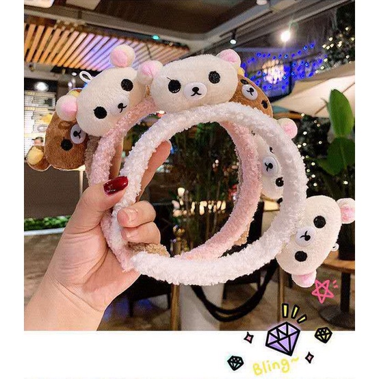 Bando Korea Perempuan Dewasa Motif Boneka Kepala Beruang Lucu Aksesoris Hiasan Rambut bandana lucu import AK167