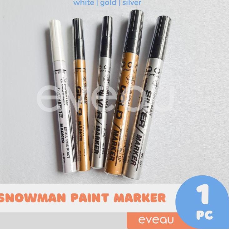 

eijz Spidol Snowman Paint Marker Gold Silver White Putih Permanen Extra Fine Medium Akrilik Plastik Kaca Shopee 2020