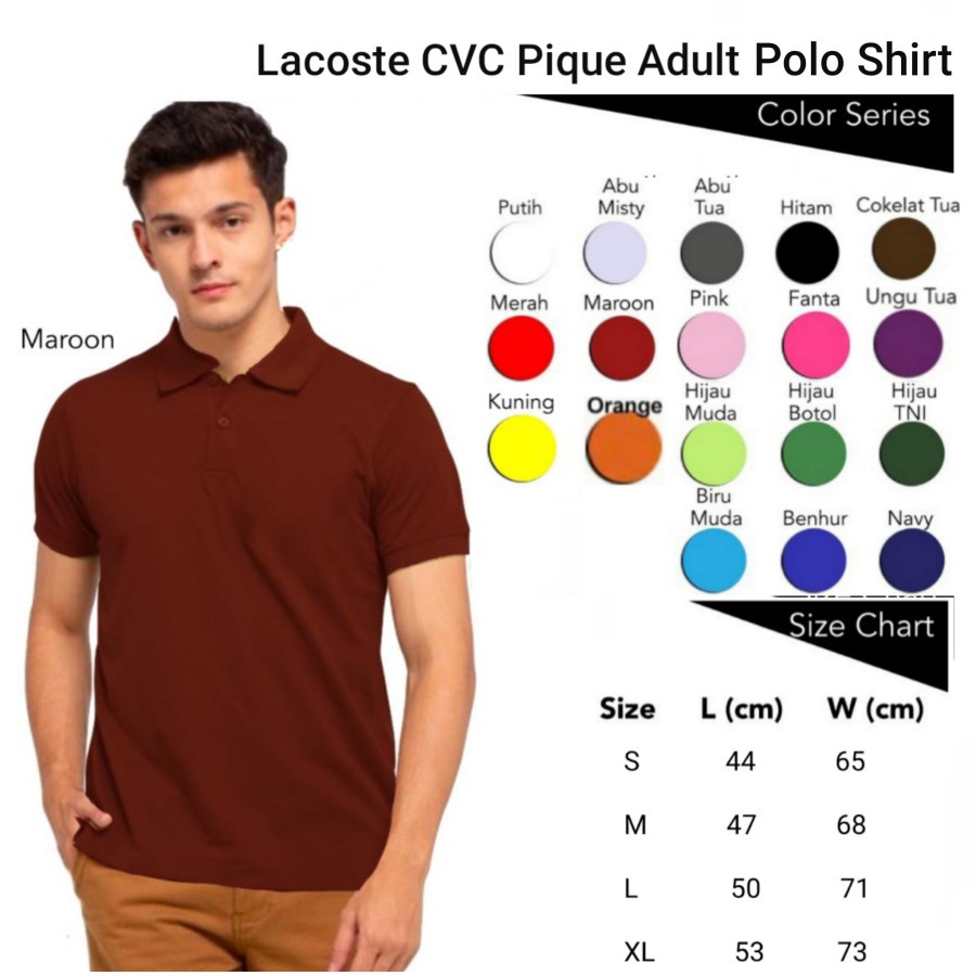 Kaos Polo Polos Lengan Pendek Lacoste CVC