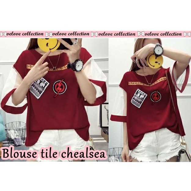 023 BLOUSE TILE CHELSEA BAJU WANITA DEWASA MURAH MODIS TERBARU CEWEK KEKINIAN GROSIR TANAH ABANG