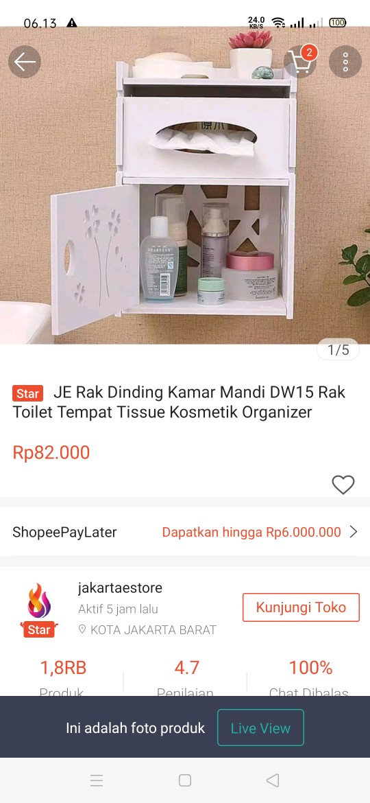 Je Rak Dinding Kamar Mandi Dw15 Rak Toilet Tempat Tissue Kosmetik Organizer