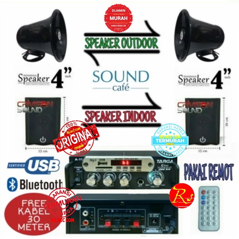 Paket Promo Speaker Crimson Sound Cafe Kantoran 2 Indoor 2 Outdoor