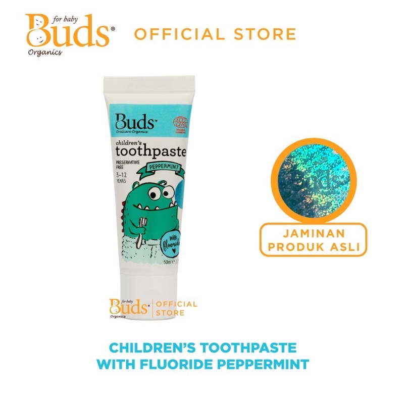 Buds Organics Toothpaste With Fluoride/Pasta Gigi Anak