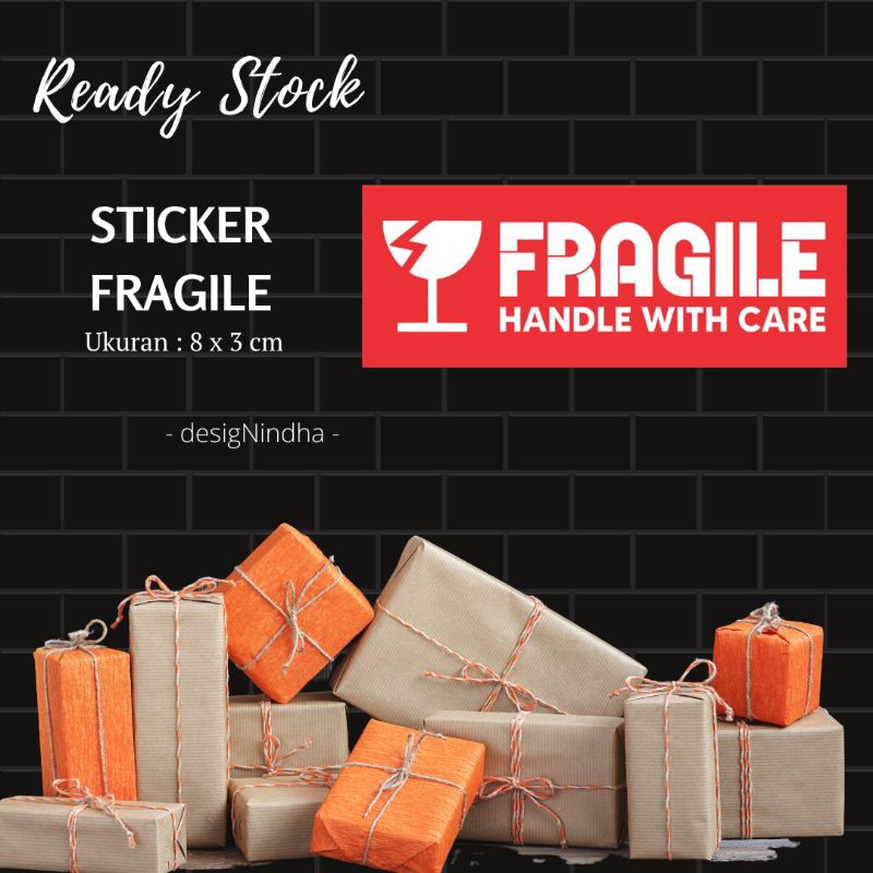 

Sticker Label fragile || awas pecah belah || handle with care