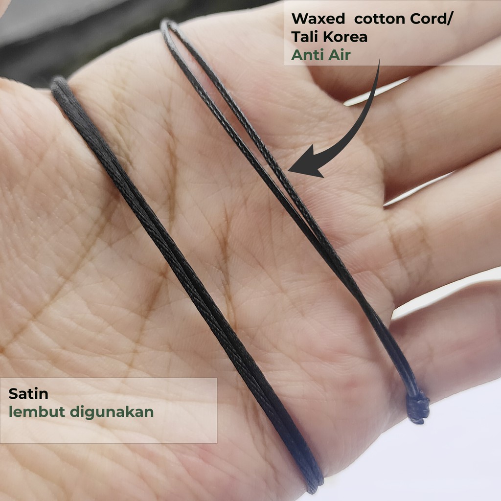 Gelang Tali Kulit Korea Dan Satin Manik Snow crack Couple colorful adjustable