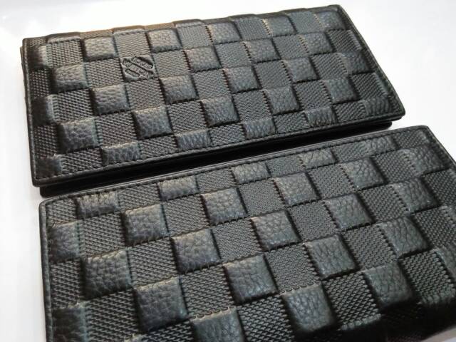 Dompet lv kulit asli panjang lipat damier 6004