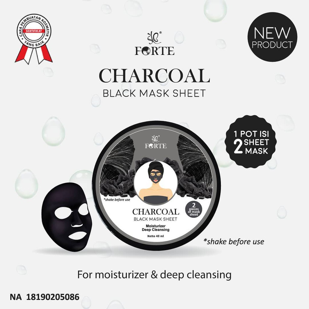 [ORI] SYB Charcoal Black Masker Tisu Mencegah Bakteri Jerawat Membandal &amp; Mengecilkan Pori - BPOM