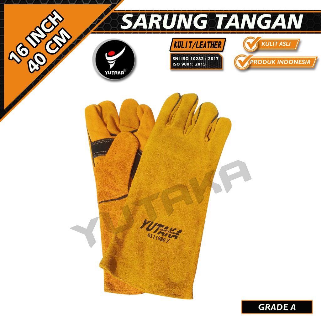 Sarung Tangan Las Palipid YUTAKA 16 inch/sarunag tangan kulit las yutaka 16 inch