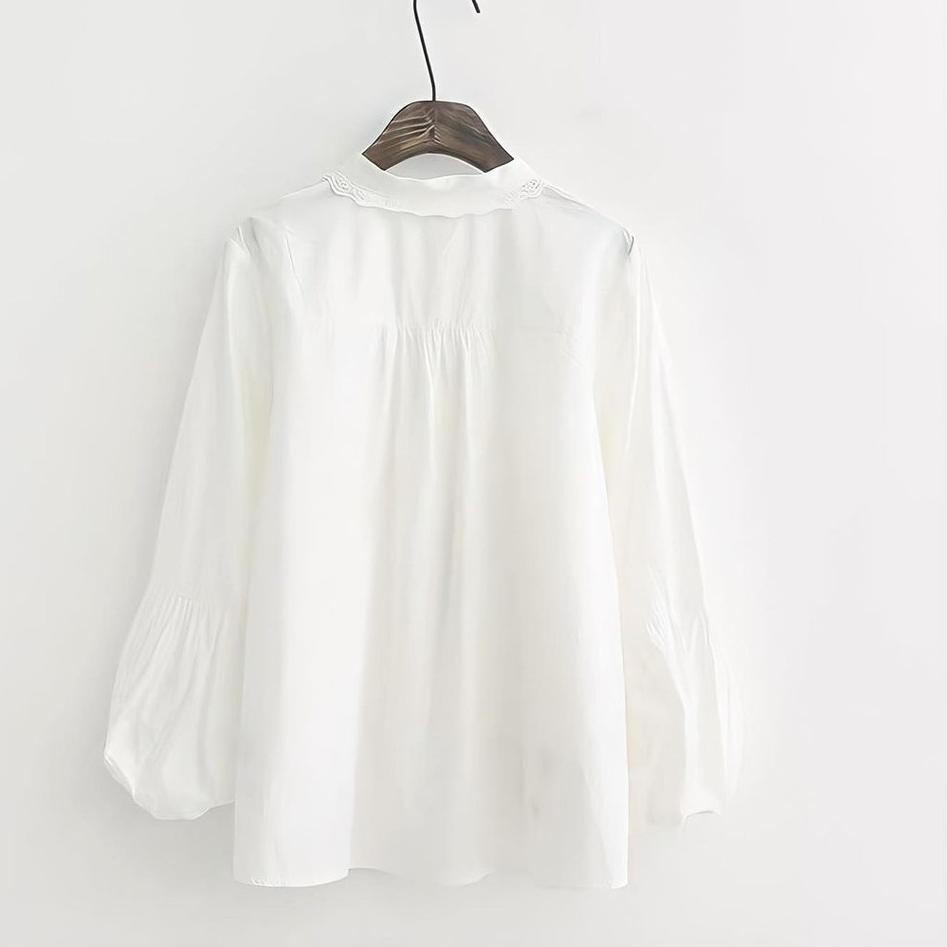 Whs Kalila Blouse Wanita Blous Cewek Katun Bordir Putih Bluse Atasan Wanita Korea Blus  Remaja EPG