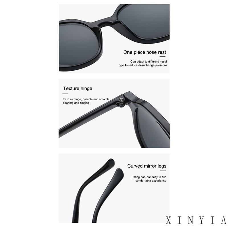 【COD】Kacamata Hitam Pria / Wanita Model Retro Oval Frame Oval Untuk Wajah Bulat / Besar