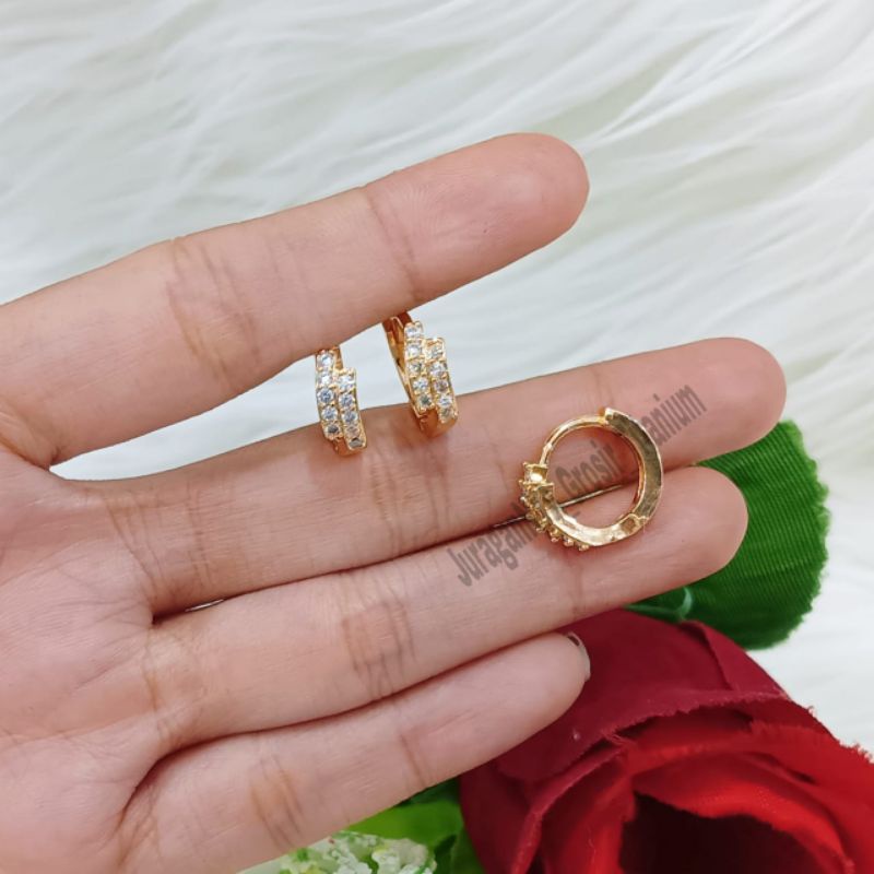 Anting Jepit Full Mata Mewah Super Cantik Anti Karat