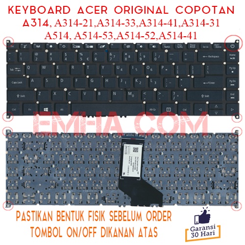KEYBOARD ACER A314, A314-41,A314-33,A314-31,A314-21 A514,A514-41