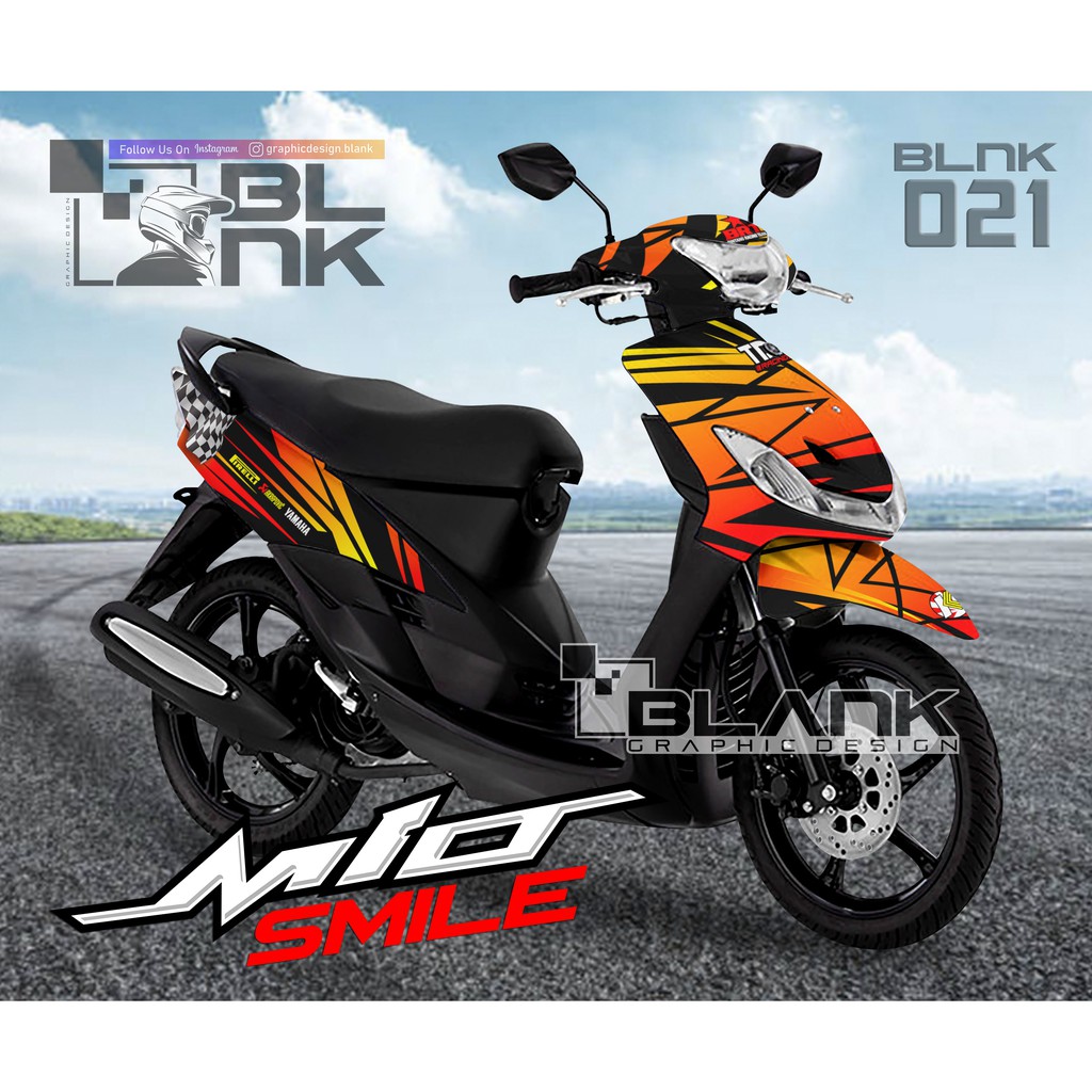 Stiker Decal Motor Mio Smile - BLNK-021 Onfire Airbrush