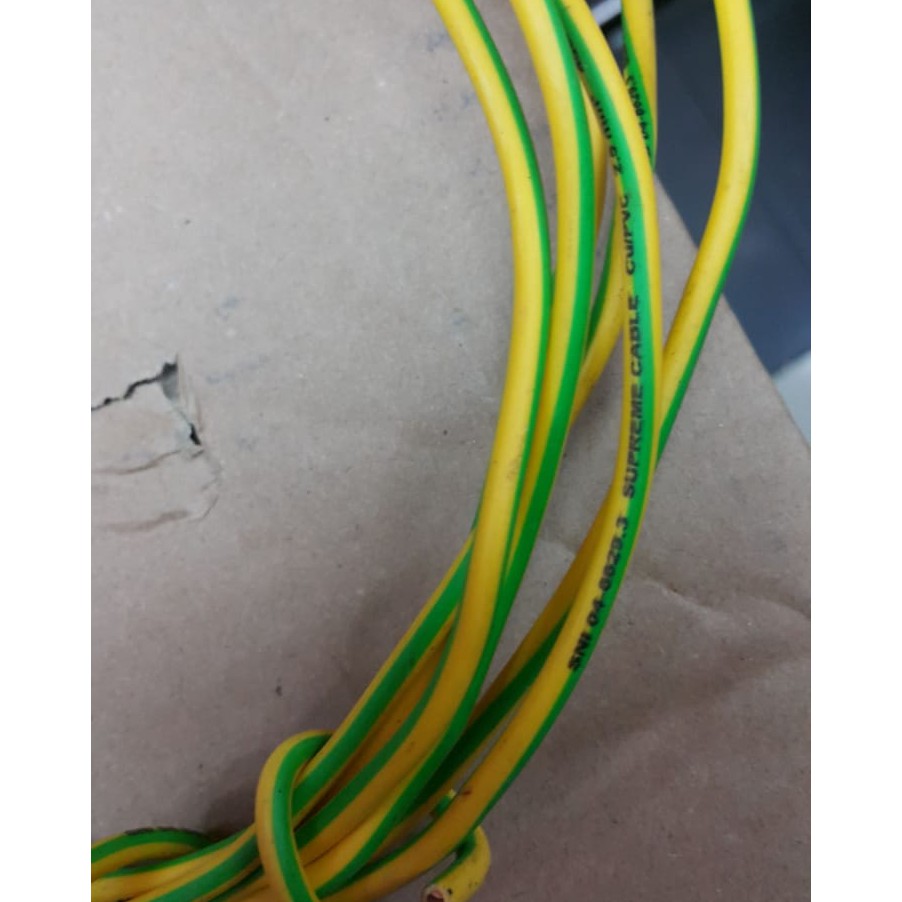 SUPREME NYA 2.5MM KUNINGHIJAU / Kabel tunggal / Kabel arde eceran ( Per 1mtr )