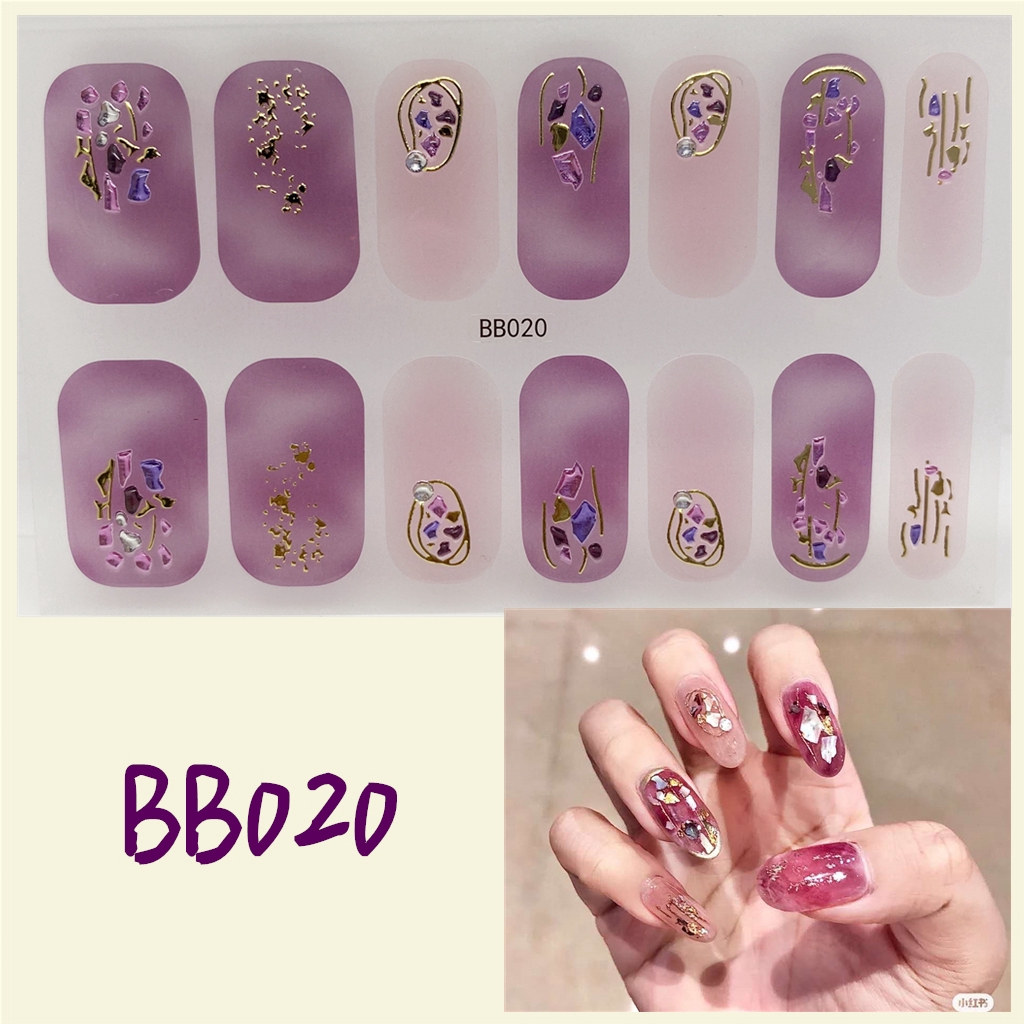 Stiker Kuku 3d Desain Berlian Mutiara Permata Warna-Warni Untuk Manicure Bb019-035