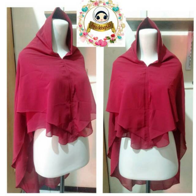 Ayu olshop08 PROMO KHIMAR CERUTY 2LAYER SEMI JUMBO HIJAB 2LAYER HIJAB SYARI KHIMAR SYARI