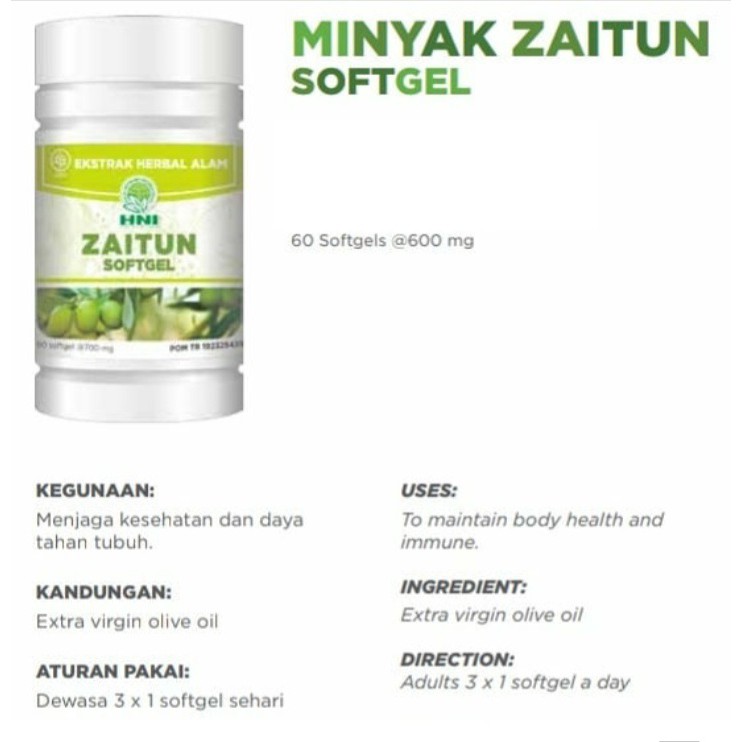 Minyak Zaitun Softgel Hni Hpai Kapsul Herbal Soft Gel Kesehatan Jantung Kolesterol Asli Olive Oil Shopee Indonesia