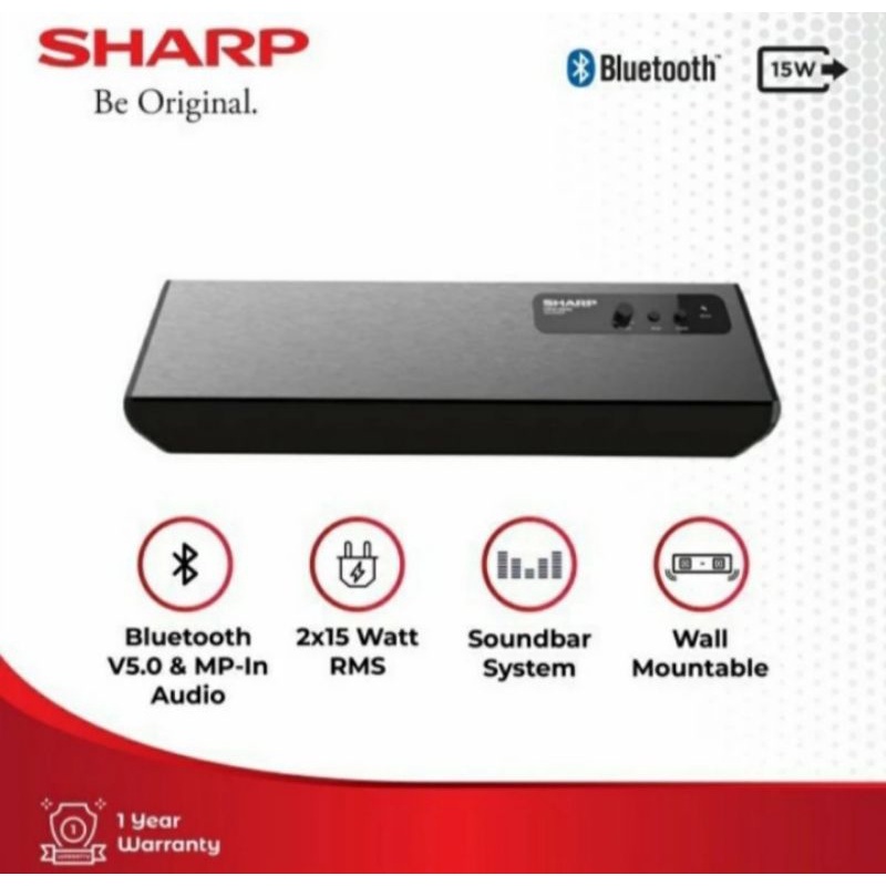 Soundbar Sharp CBOX-SBT300BL | Speaker aktif bluetooth sound bar tv