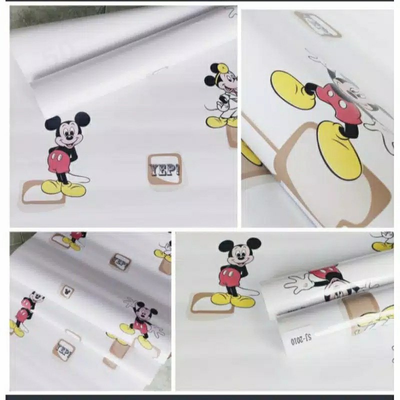 Wallpaper Sticker Dinding Motif Mikie Mouse Panjang 10M x Lebar 45CM