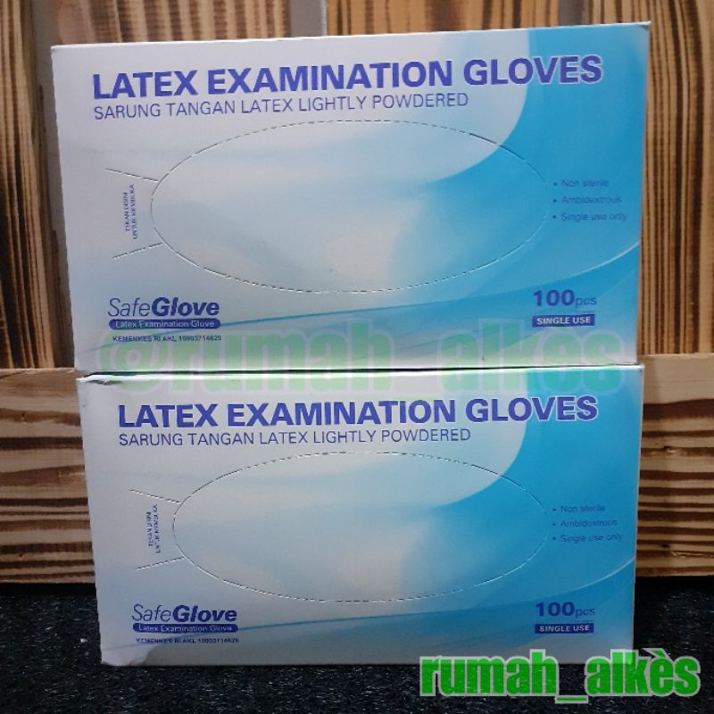 SAFEGLOVES LATEX SATUAN / SARUNG TANGAN BEDAH ECERAN/ LATEX EXAMINATION GLOVES LARIS