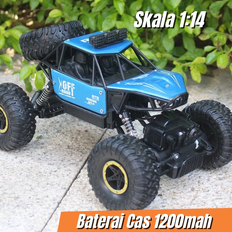 Mobil Remote Control Besar Skala 1/14 Offroad 4x4 Lampu LED Nyala