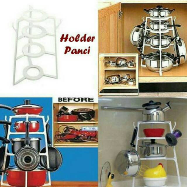 Rak panci holder cookware organizer panci teflon wajan