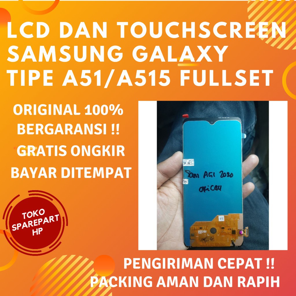 Lcd Original Samsung Galaxy A51 2020 Ori Non Fingerprint Fullset + Layar Touchscreen