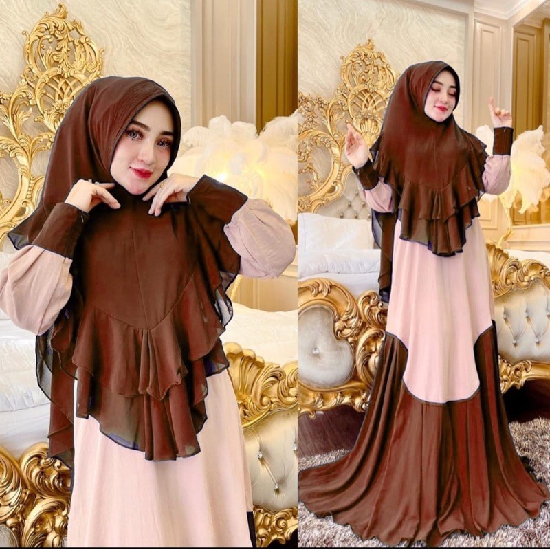 Gamis Syar'i Polos coklat By Shellasaukia