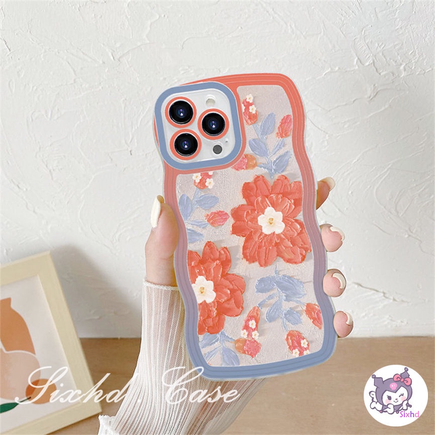 Vivo V25e Y02 Y35 Y16 Y22 Y02s Y15A Y15s Y21A Y21s Y33s Y12s Y12A Y20i Y20sG Y22s Y01 Y19 Y17 Y15 Y12 Y11 Y50 Y30i Y30 Y95 Y93 Y91 V23e V21e Y1s S1 Colorful Fashion Flowers Wave Edge Phone Case Soft Cover