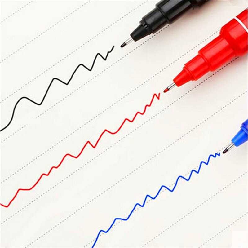 Pena Permanen Dual Head Tip Marker Pens Waterproof Pen Multifungsi Dekorasi Kayu Kertas Metal Tinta Anti Air Berkualitas