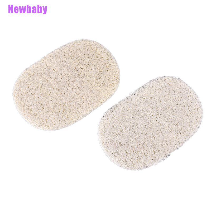 (Newbaby) Spons Loofah Alami Dua Sisi Bahan Microfiber Untuk Mencuci Piring