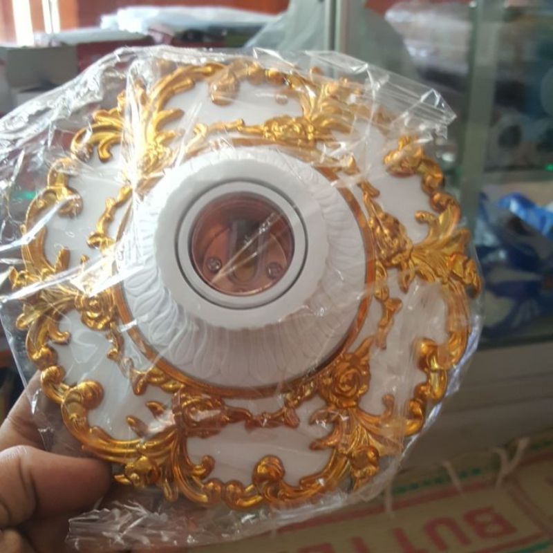 fiting plafon motif  ||  lampu hias plafon gold(tempat lampu simple mewah)