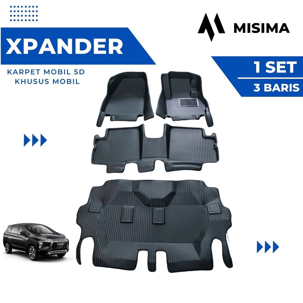 Karpet Mobil / Car Mats Mitsubishi Xpander Cross, Ultimate, Xpander /All New Livina 5D Carbon Premium