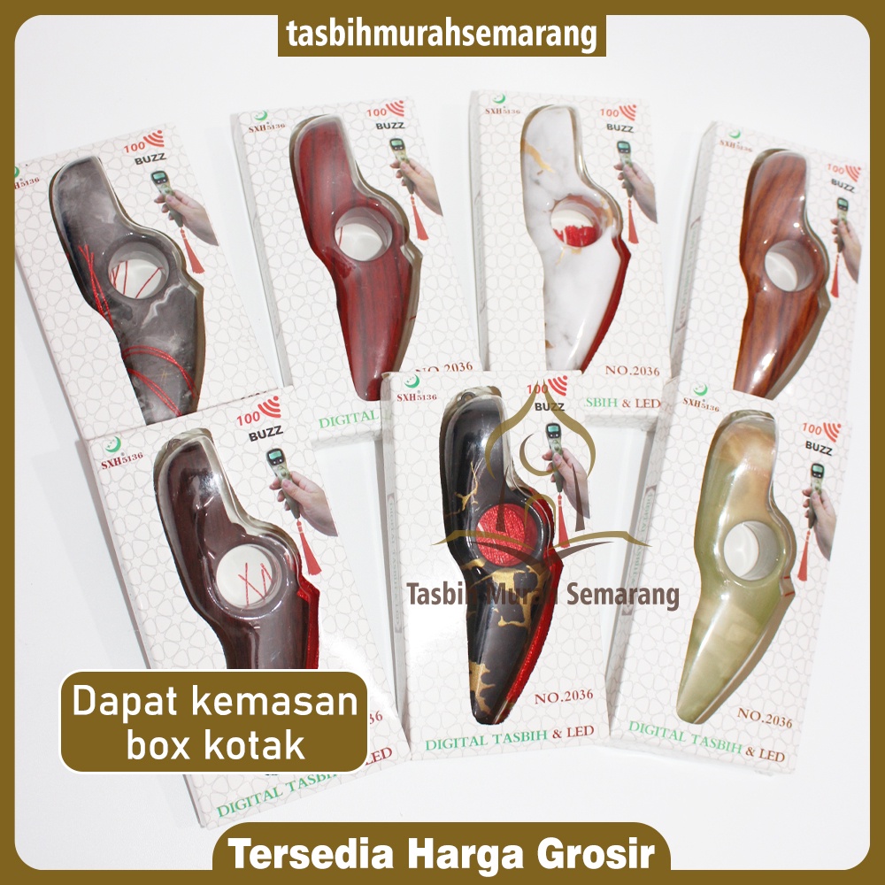 Tasbih Digital Alarm LED model Marmer