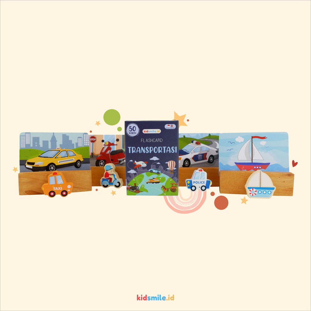 Flash Card Kidsmile TRANSPORTASI Flashcard Anak Mainan Edukasi Anak Flash Card Anak Flashcard Kidsmi