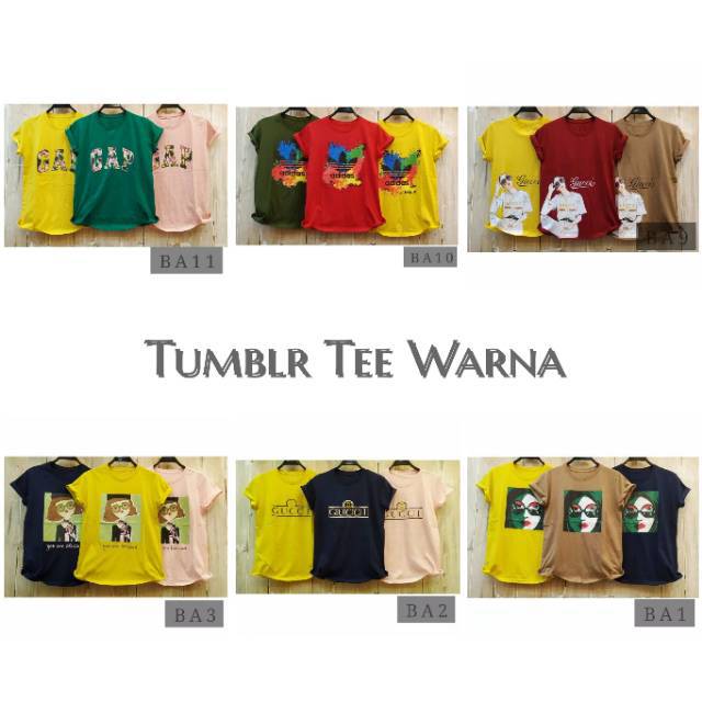 Kaos Tumblr Tee Warna / Kaos Murah Berkualitas / Part 4