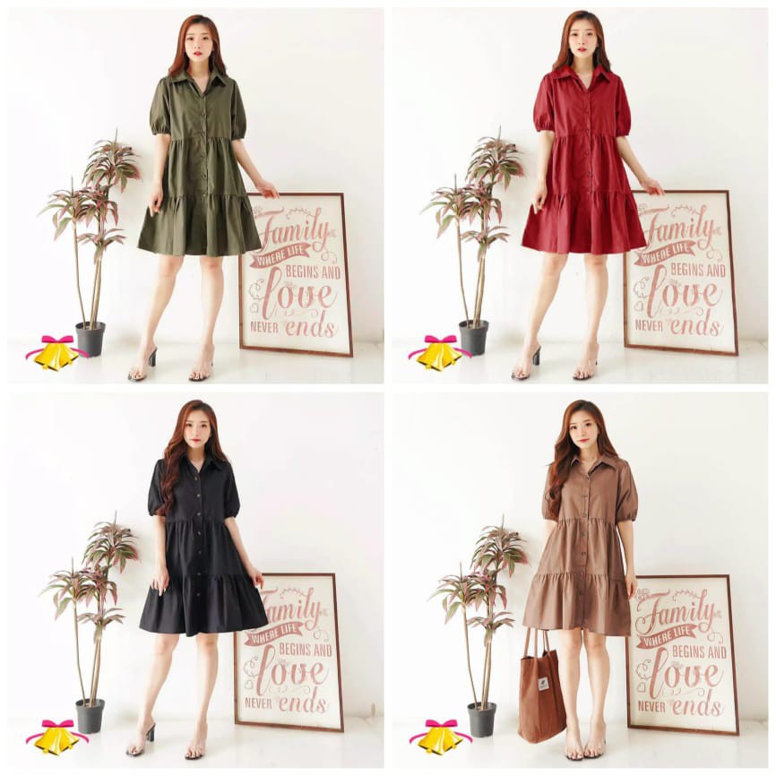 DRESS ALIKA / DRESS WANITA / DRESS MOSCREPE / DRESS BUSUI